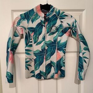 Billabong Surf Capsule Tropical Leaf Long Sleeve Wetsuit Jacket
